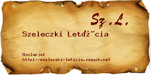 Szeleczki Letícia névjegykártya